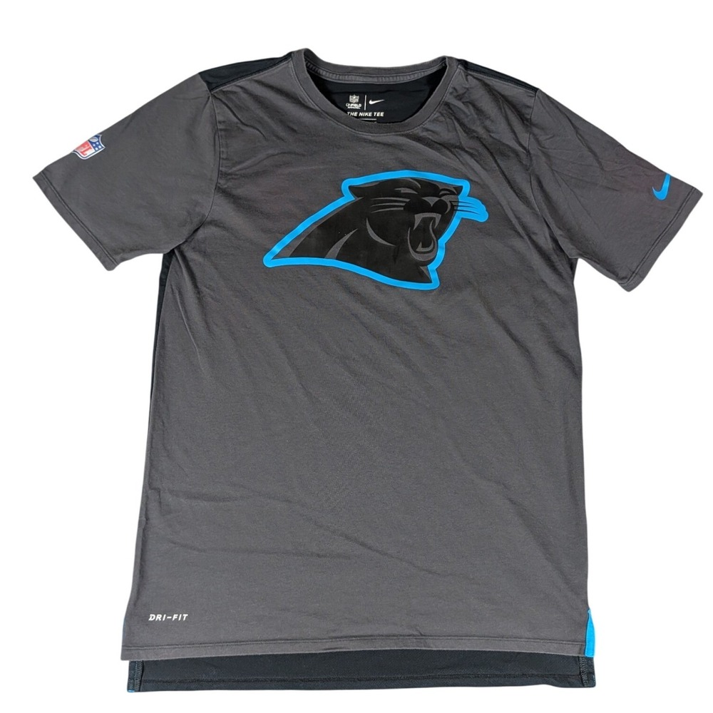 Nike Carolina Panthers T Shirt Mens Medium Gray Dri-FIT NFL On-Field